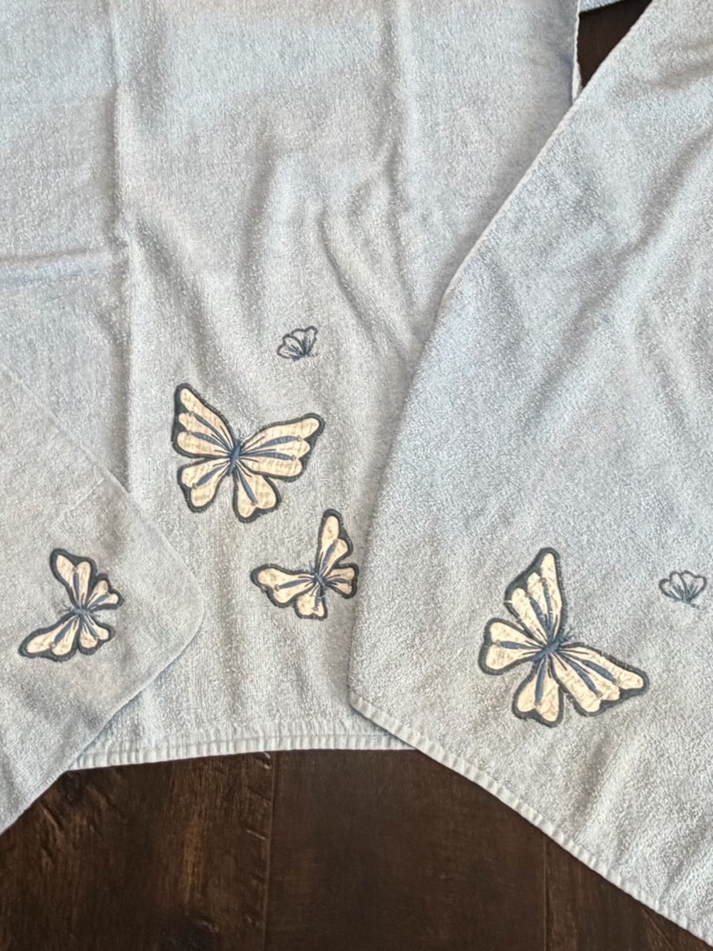 Vintage CANNON Towel & Washcloth Set Bitterflies